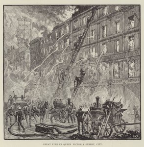 Grand incendie dans Queen Victoria Street, City